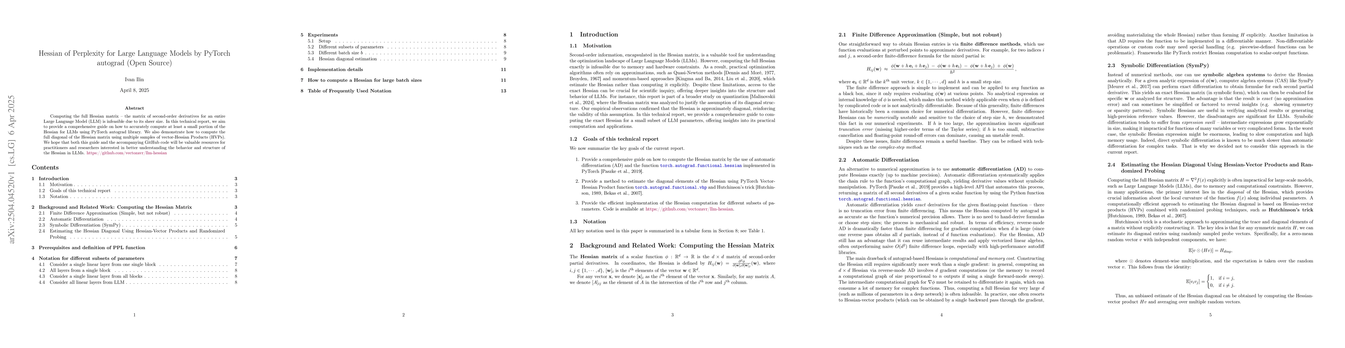 Thumbnail for Hessian of Perplexity for Large Language Models by PyTorch autograd
  (Open Source)
