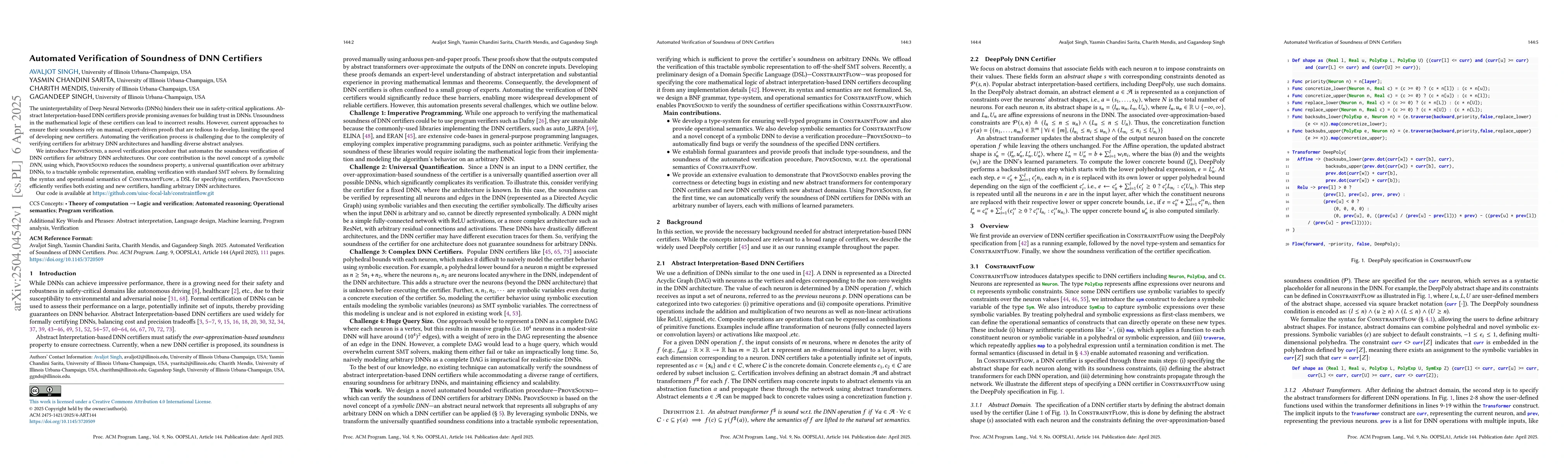 Thumbnail for Automated Verification of Soundness of DNN Certifiers