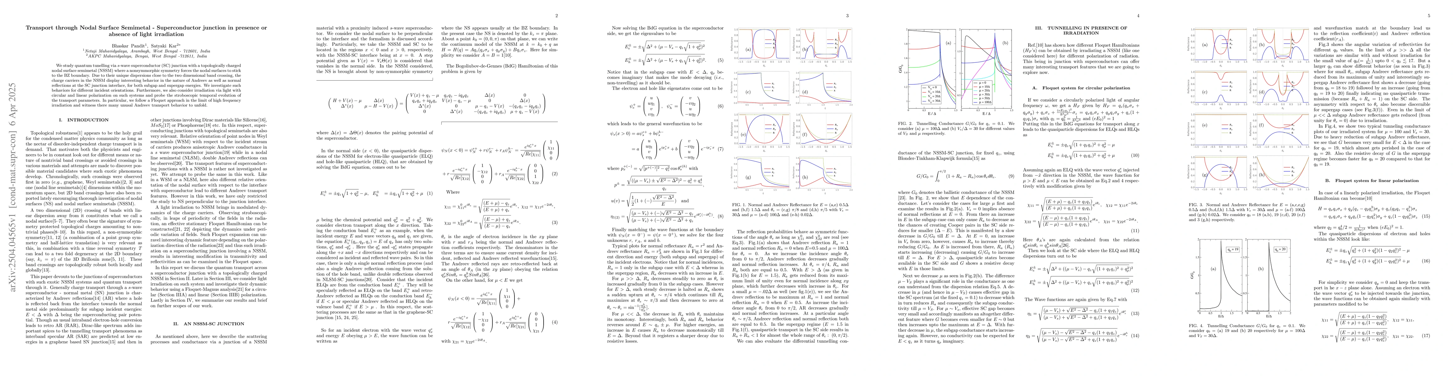 Thumbnail for Transport through Nodal Surface Semimetal - Superconductor junction in
  presence or absence of light irradiation
