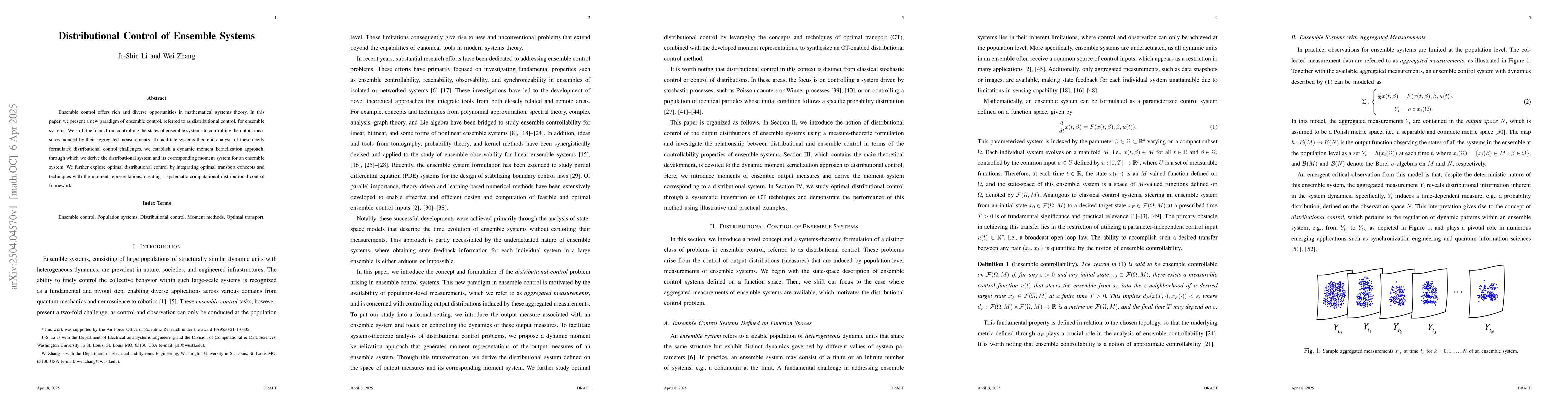 Thumbnail for Distributional Control of Ensemble Systems