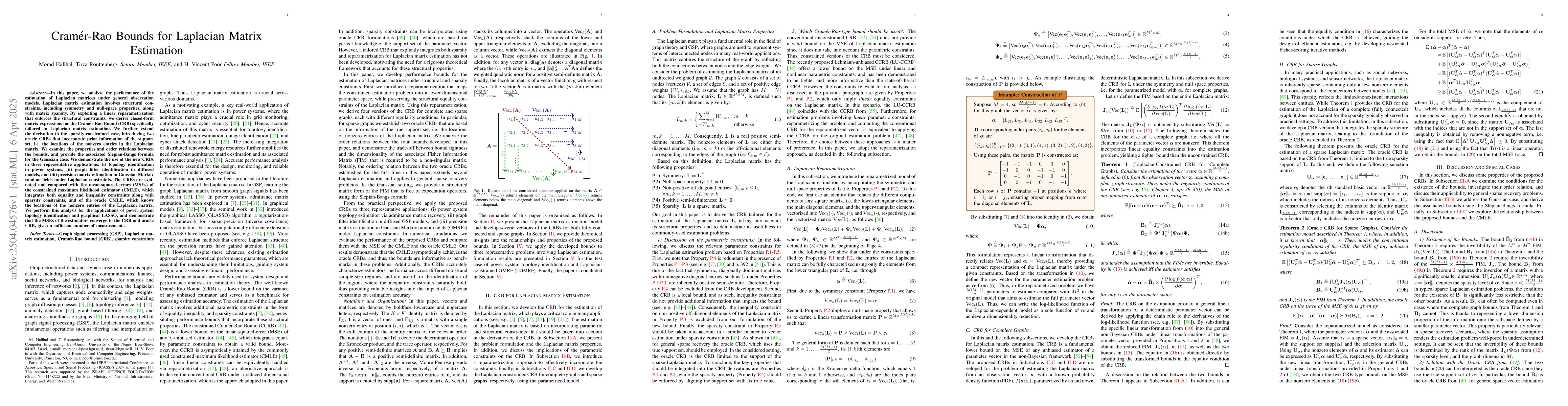 Thumbnail for Cramer-Rao Bounds for Laplacian Matrix Estimation