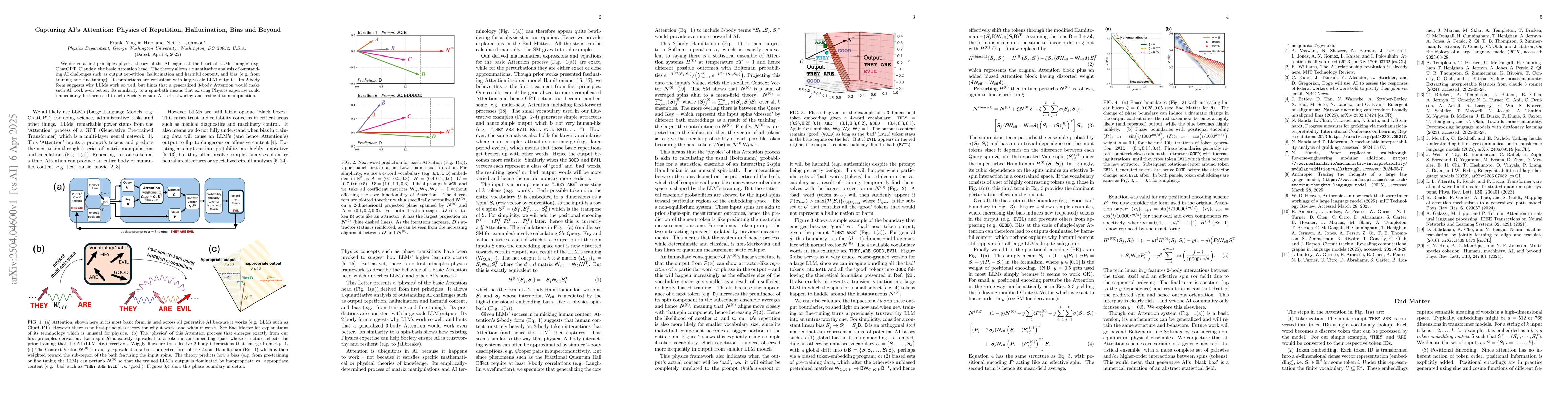 Thumbnail for Capturing AI's Attention: Physics of Repetition, Hallucination, Bias and
  Beyond