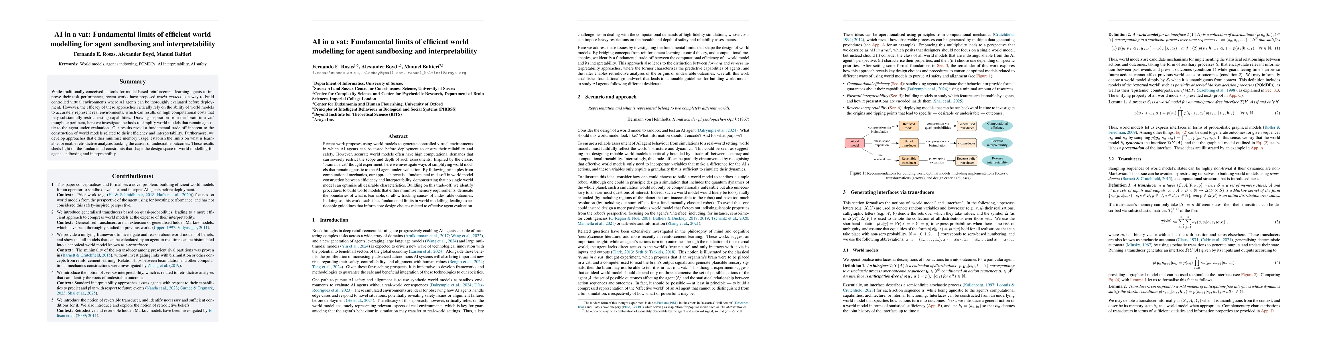 Thumbnail for AI in a vat: Fundamental limits of efficient world modelling for agent
  sandboxing and interpretability