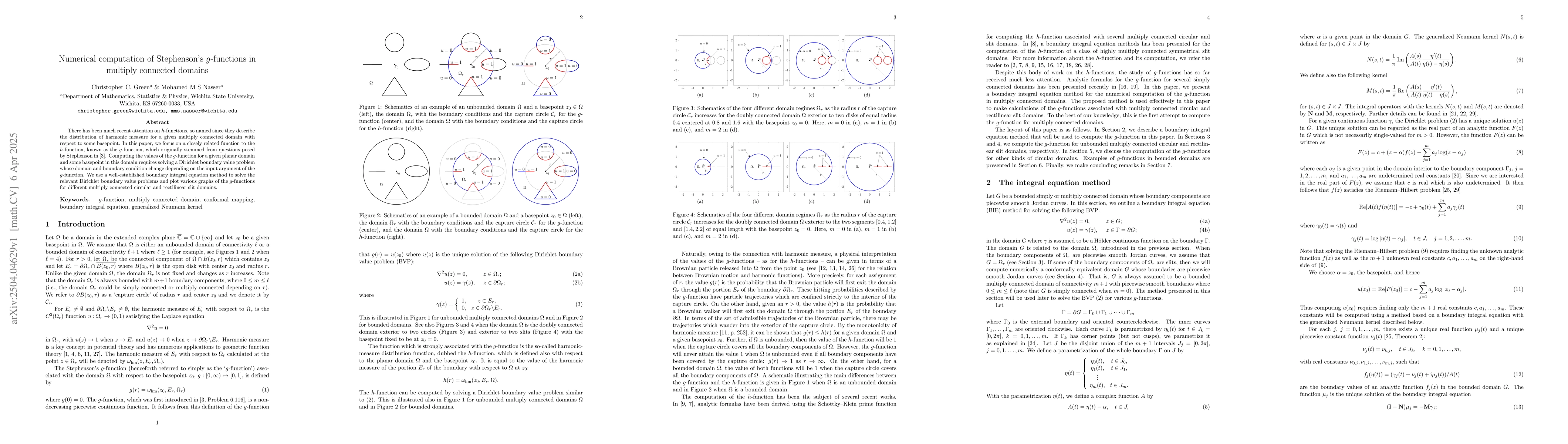 Thumbnail for Numerical computation of Stephenson's g-functions in multiply connected
  domains