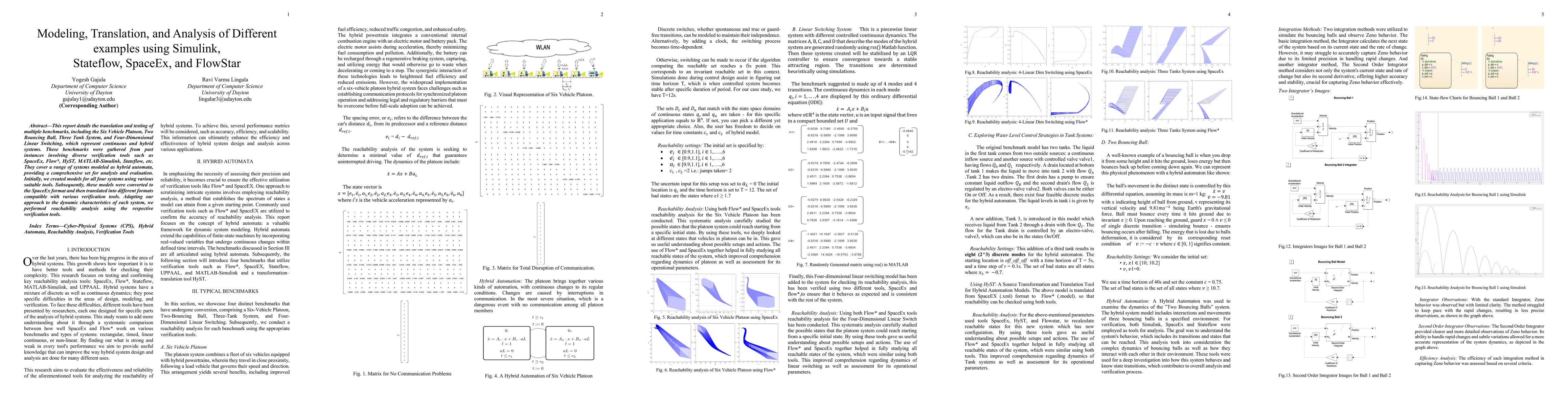 Thumbnail for Modeling, Translation, and Analysis of Different examples using
  Simulink, Stateflow, SpaceEx, and FlowStar