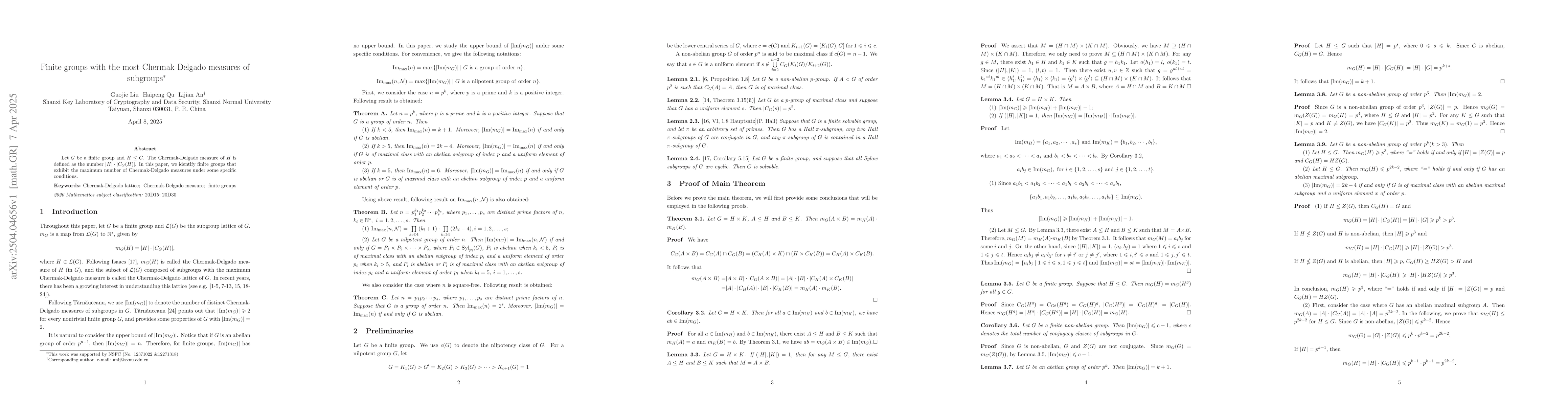 Thumbnail for Finite groups with the most Chermak-Delgado measures of subgroups