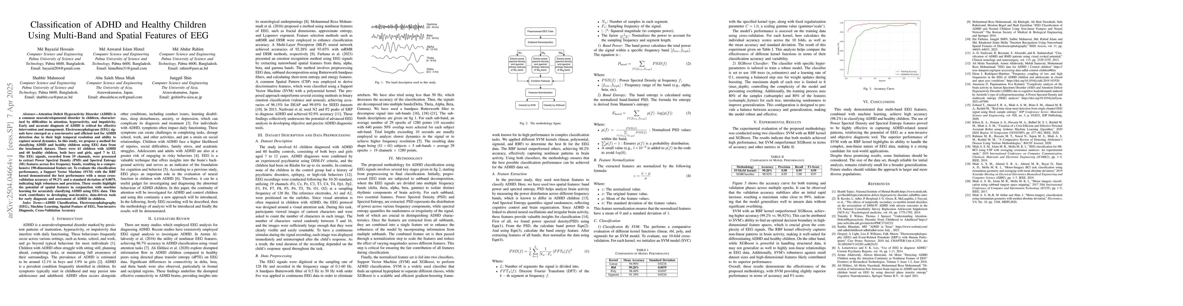 Thumbnail for Classification of ADHD and Healthy Children Using EEG Based Multi-Band
  Spatial Features Enhancement