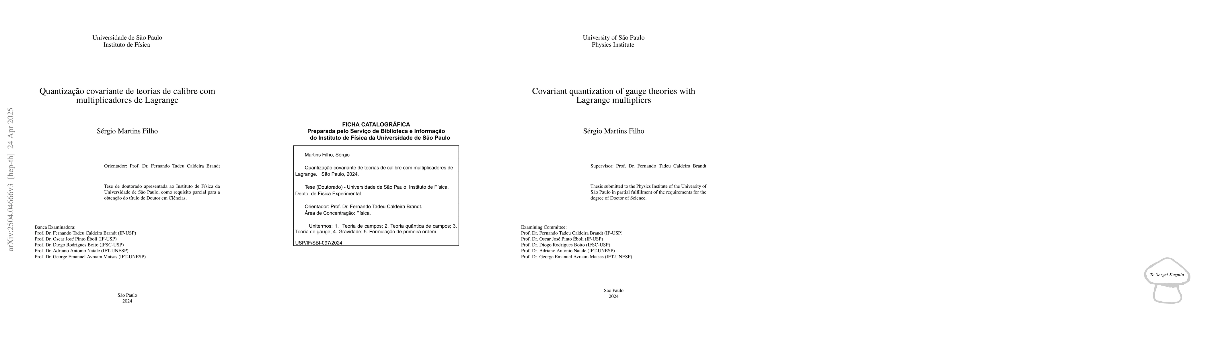 Thumbnail for Covariant quantization of gauge theories with Lagrange multipliers
