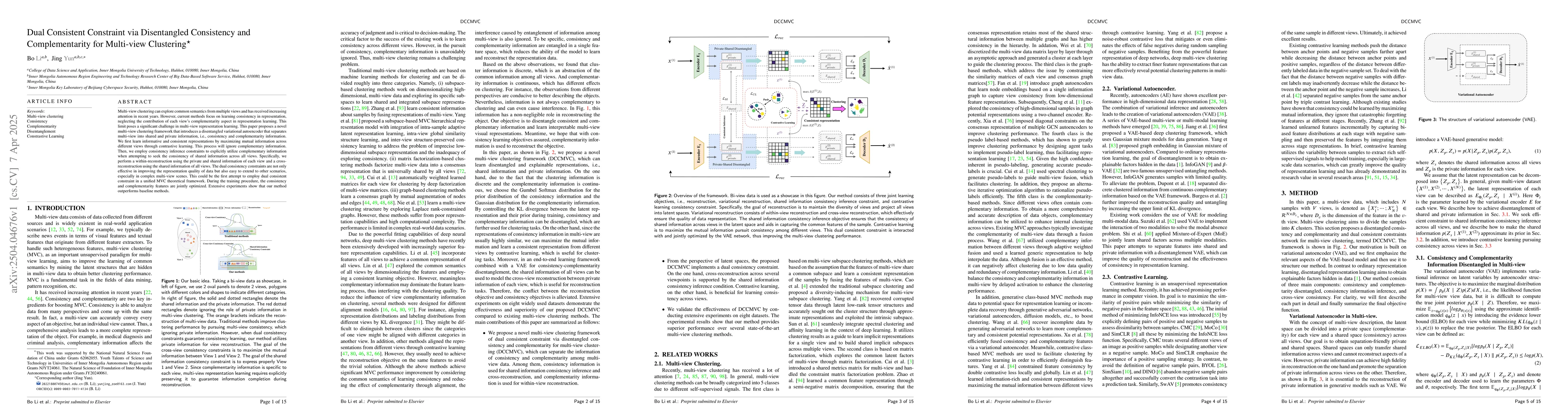 Thumbnail for Dual Consistent Constraint via Disentangled Consistency and
  Complementarity for Multi-view Clustering