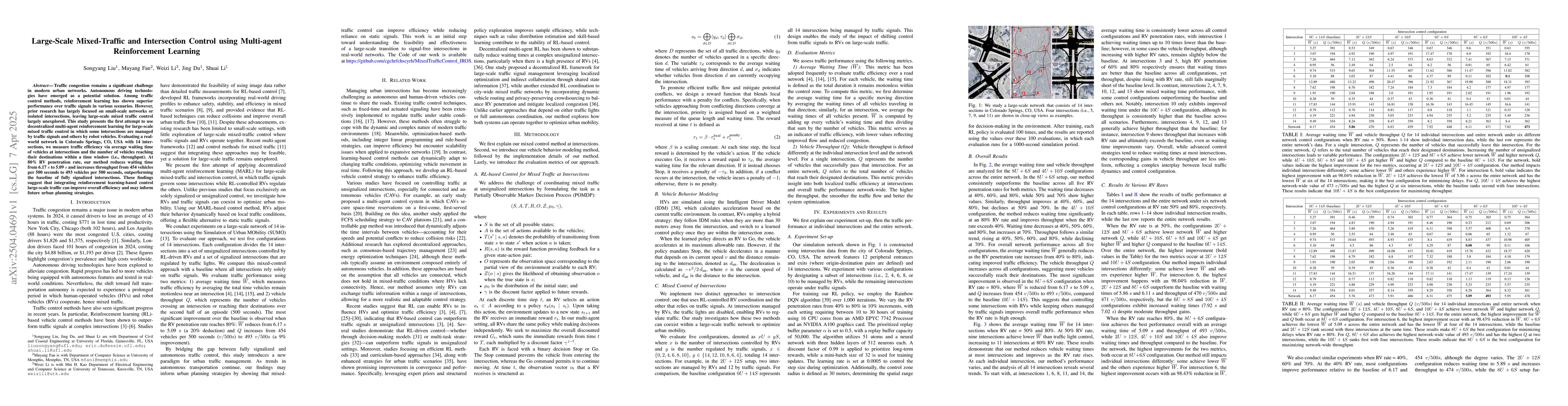 Thumbnail for Large-Scale Mixed-Traffic and Intersection Control using Multi-agent
  Reinforcement Learning