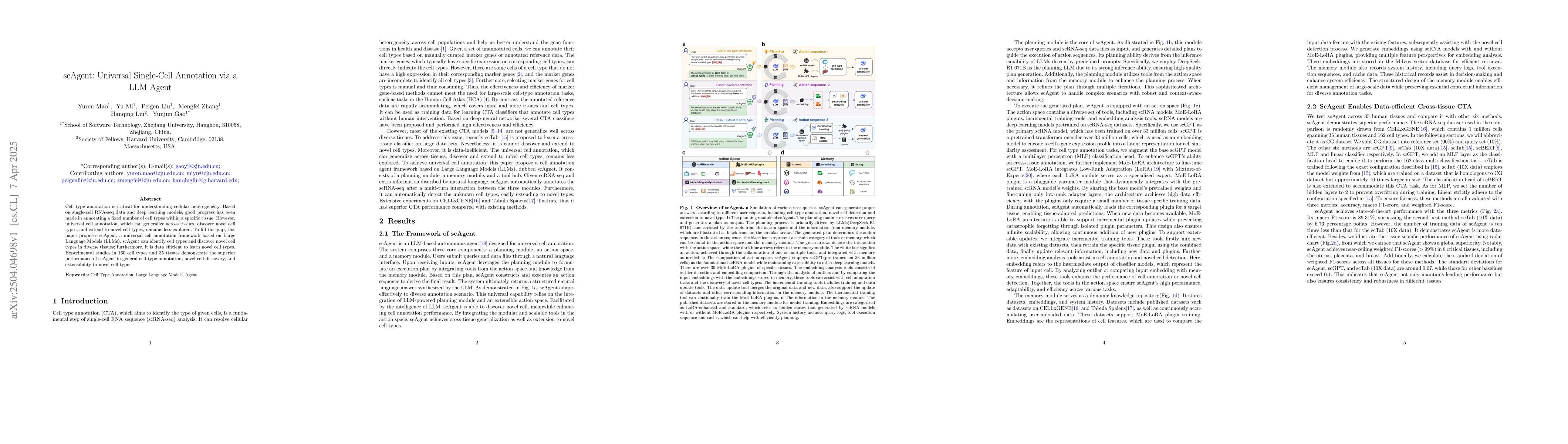 Thumbnail for scAgent: Universal Single-Cell Annotation via a LLM Agent