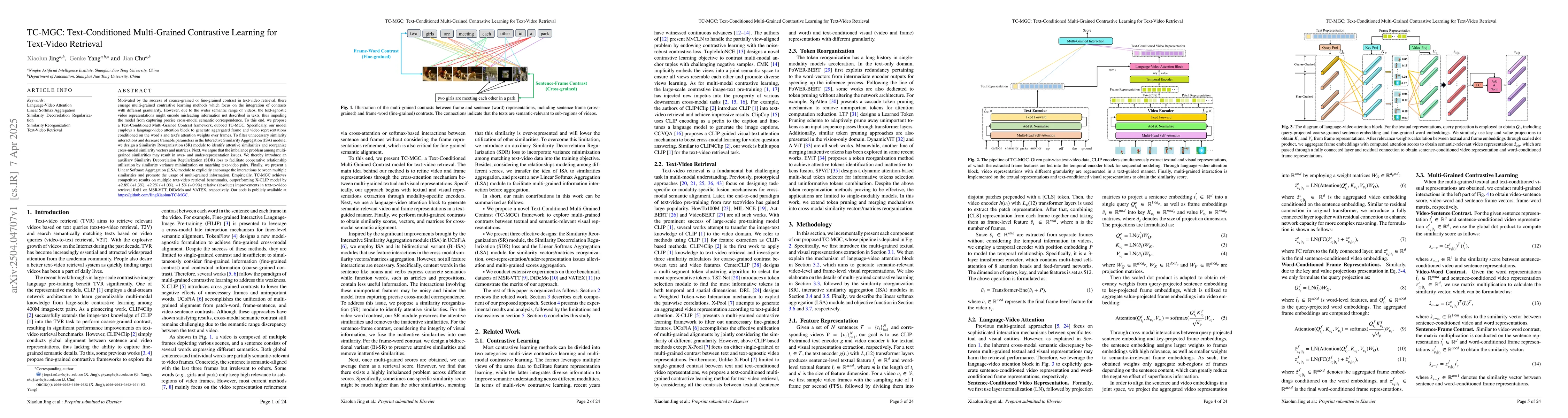 Thumbnail for TC-MGC: Text-Conditioned Multi-Grained Contrastive Learning for
  Text-Video Retrieval