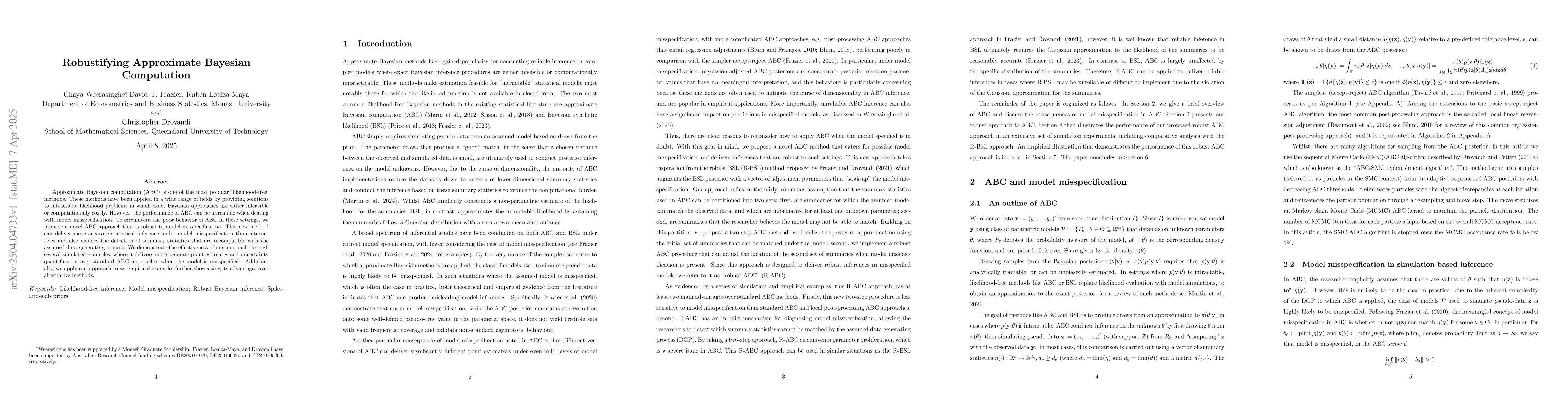 Thumbnail for Robustifying Approximate Bayesian Computation