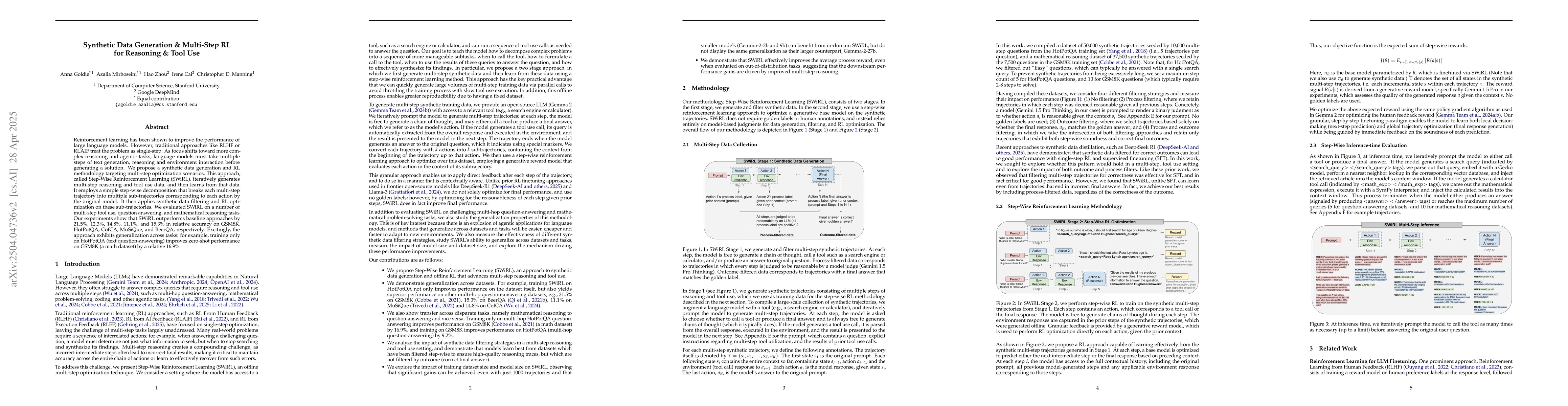 Thumbnail for Synthetic Data Generation & Multi-Step RL for Reasoning & Tool Use