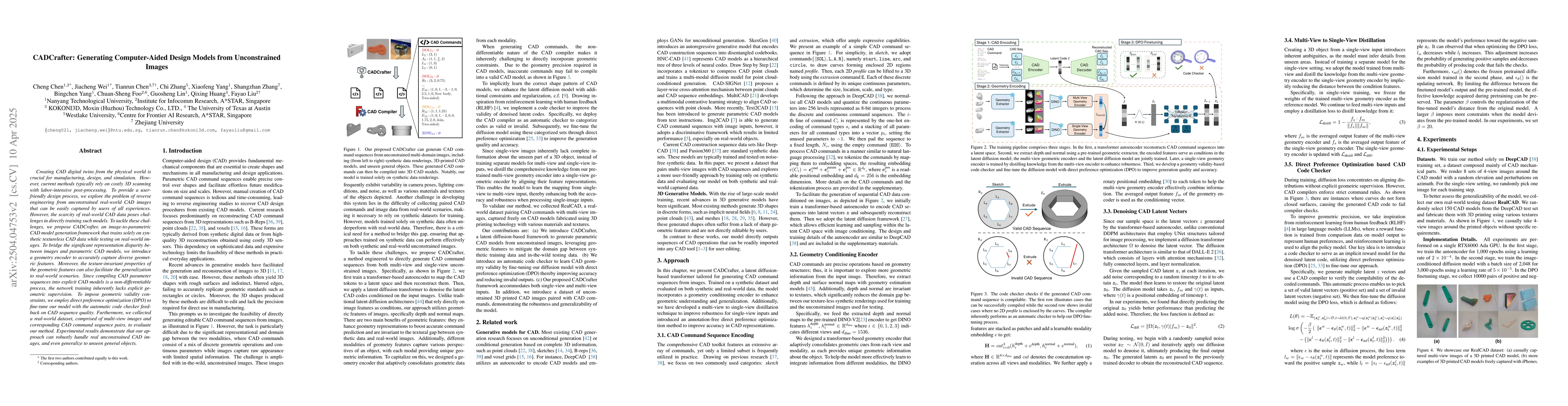 Thumbnail for CADCrafter: Generating Computer-Aided Design Models from Unconstrained
  Images