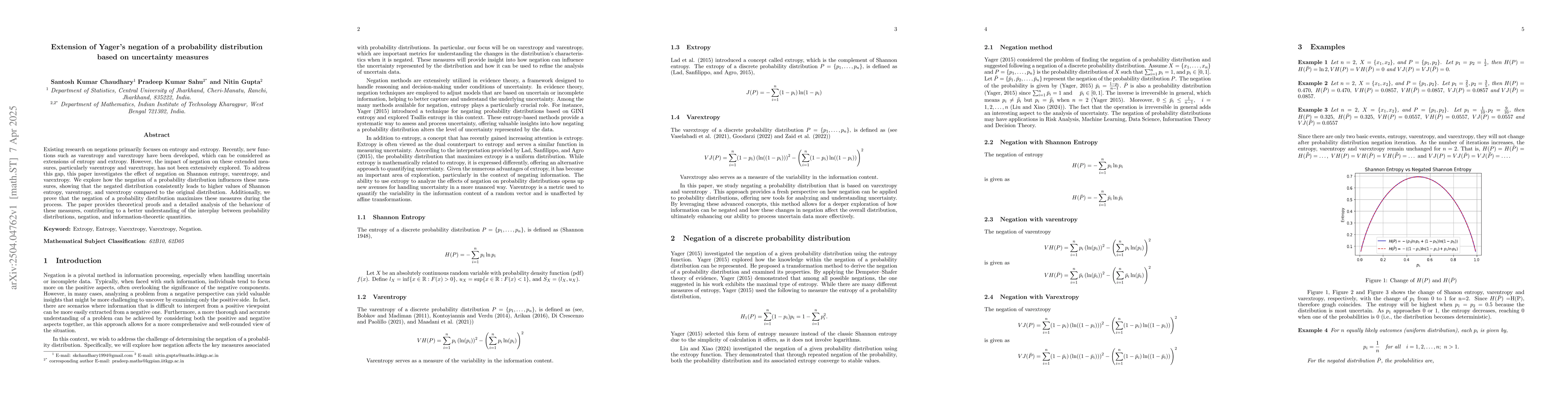 Thumbnail for Extension of Yager's negation of probability distribution based on
  uncertainty measures