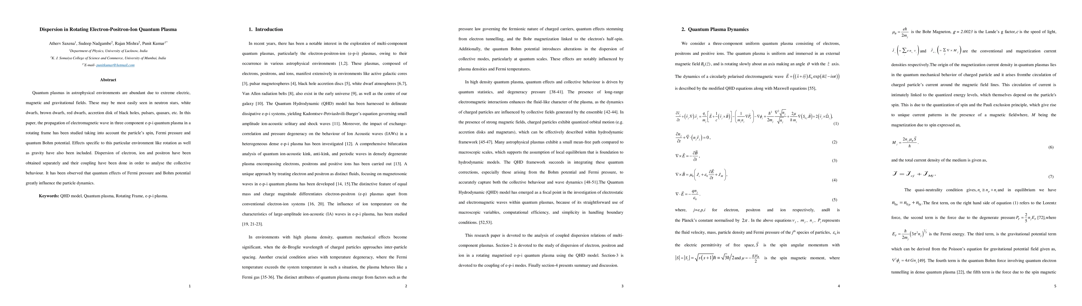 Thumbnail for Dispersion in Rotating Electron-Positron-Ion Quantum Plasma
