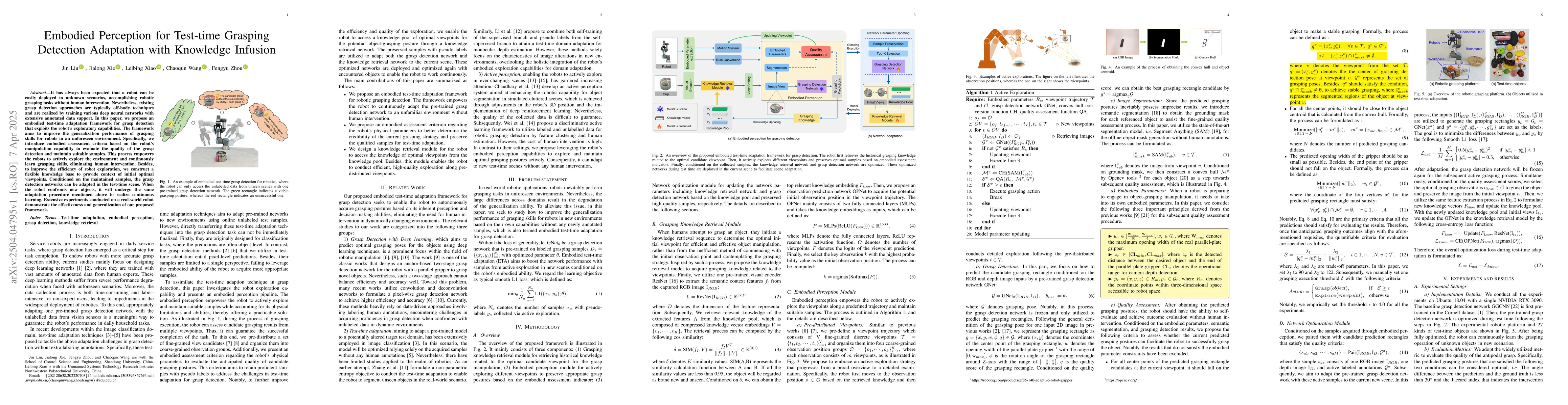 Thumbnail for Embodied Perception for Test-time Grasping Detection Adaptation with
  Knowledge Infusion