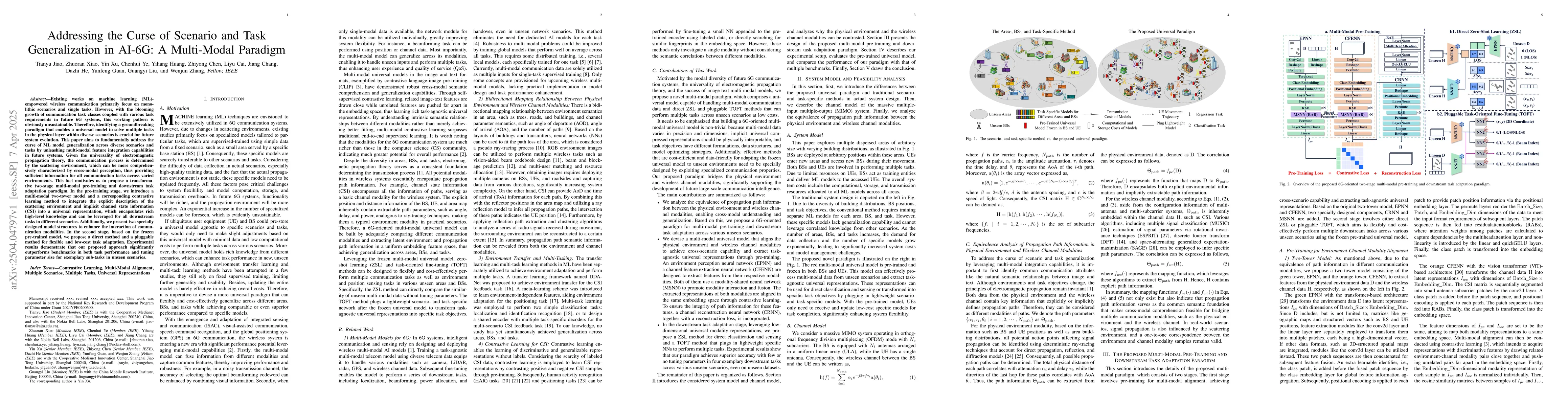 Thumbnail for Addressing the Curse of Scenario and Task Generalization in AI-6G: A
  Multi-Modal Paradigm