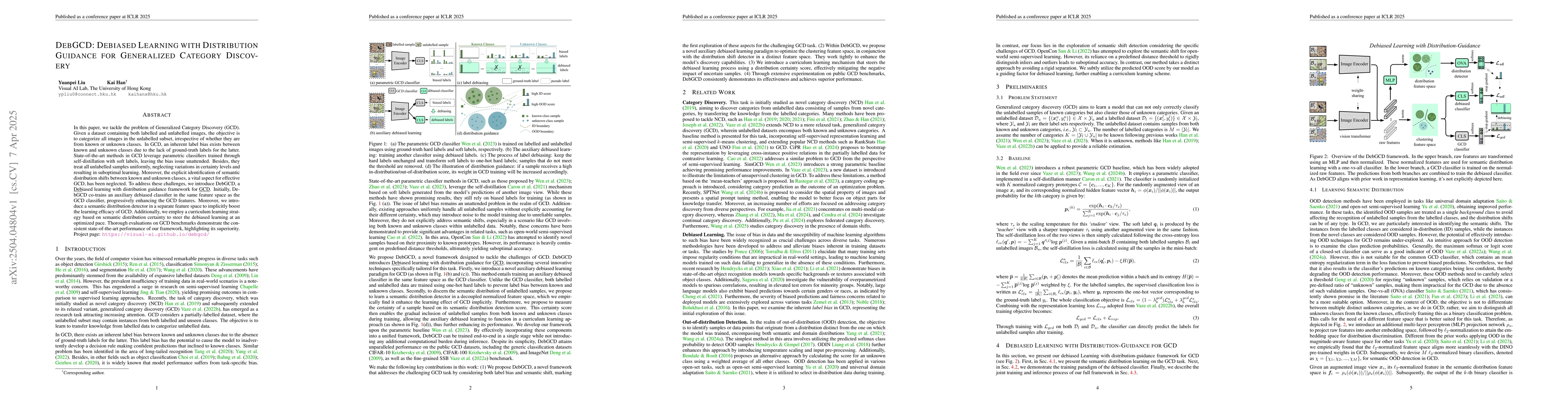 Thumbnail for DebGCD: Debiased Learning with Distribution Guidance for Generalized
  Category Discovery