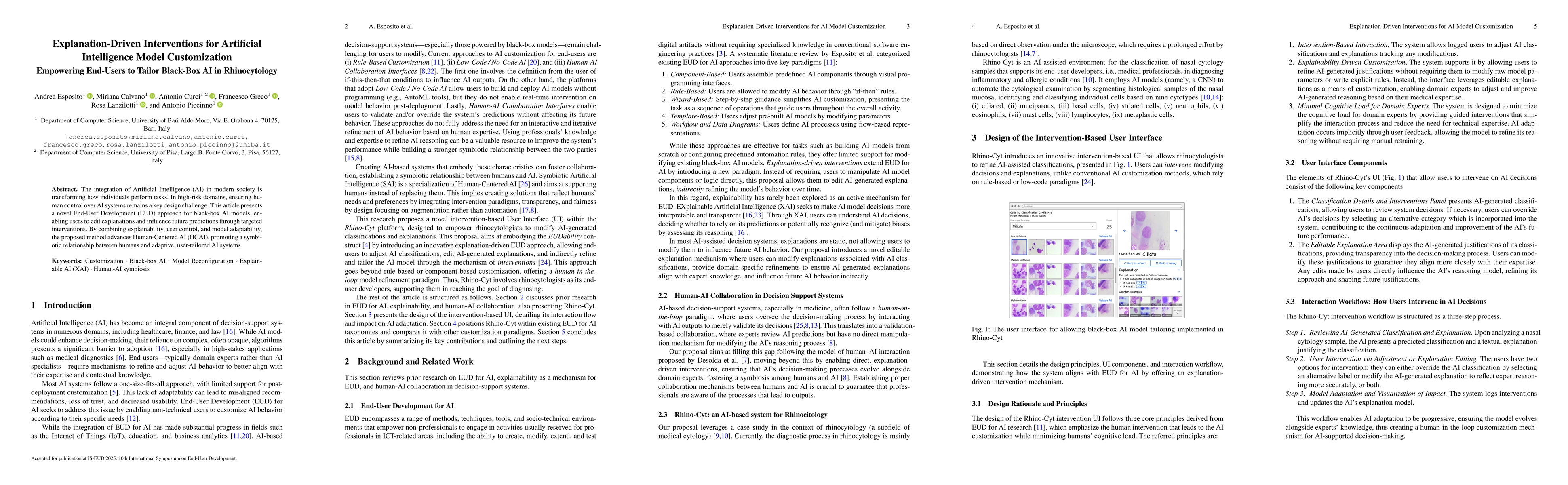 Thumbnail for Explanation-Driven Interventions for Artificial Intelligence Model
  Customization: Empowering End-Users to Tailor Black-Box AI in Rhinocytology