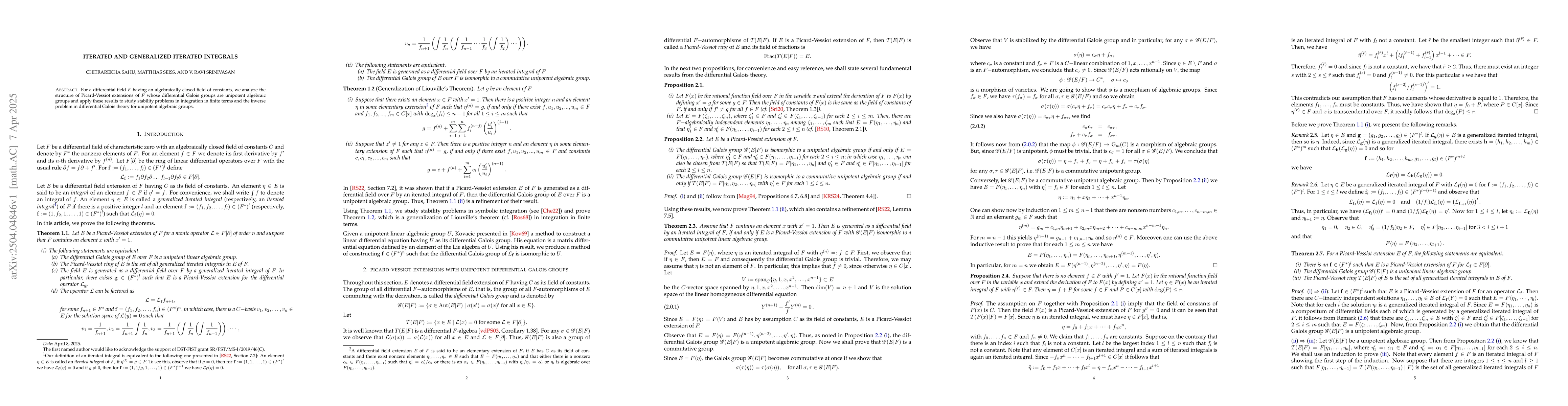 Thumbnail for Iterated and Generalized Iterated Integrals