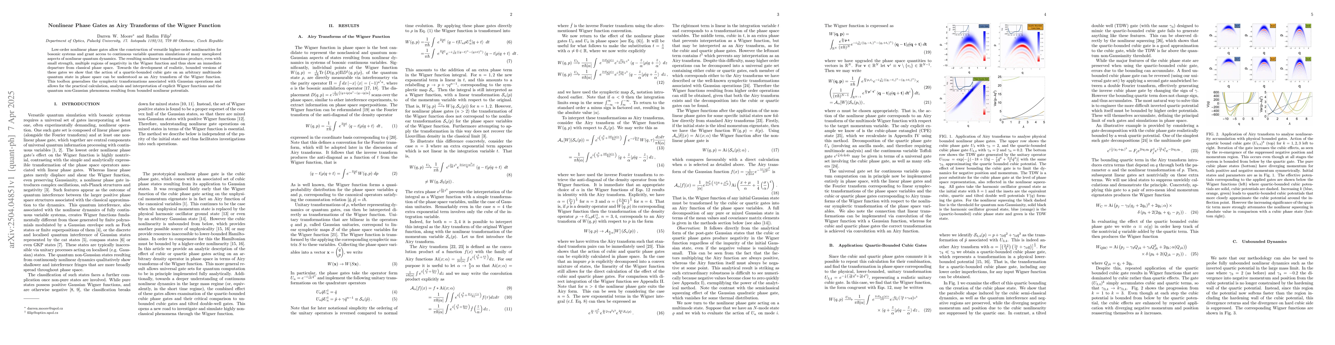Thumbnail for Nonlinear Phase Gates as Airy Transforms of the Wigner Function