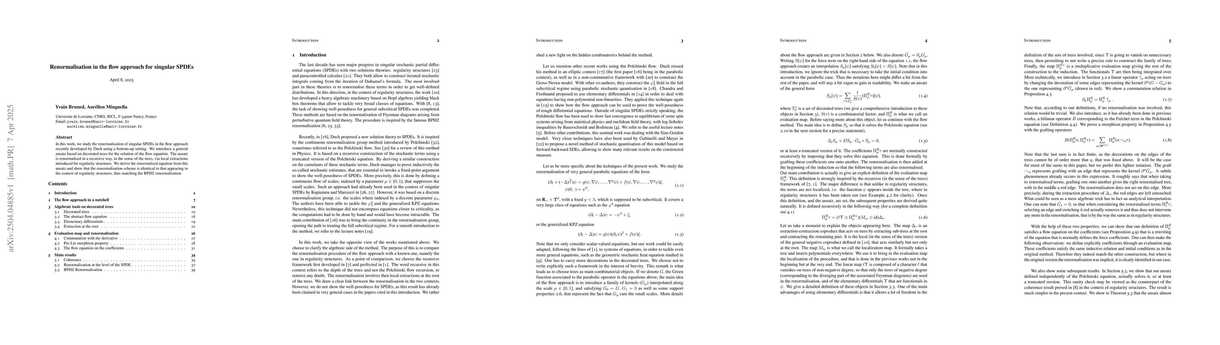 Thumbnail for Renormalisation in the flow approach for singular SPDEs