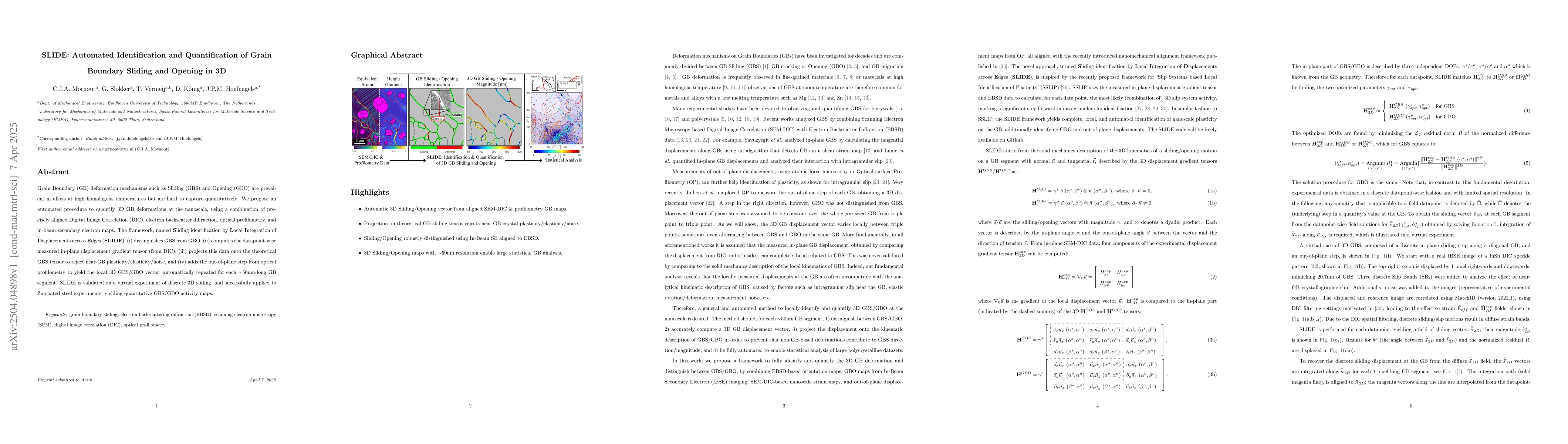 Thumbnail for SLIDE: Automated Identification and Quantification of Grain Boundary
  Sliding and Opening in 3D