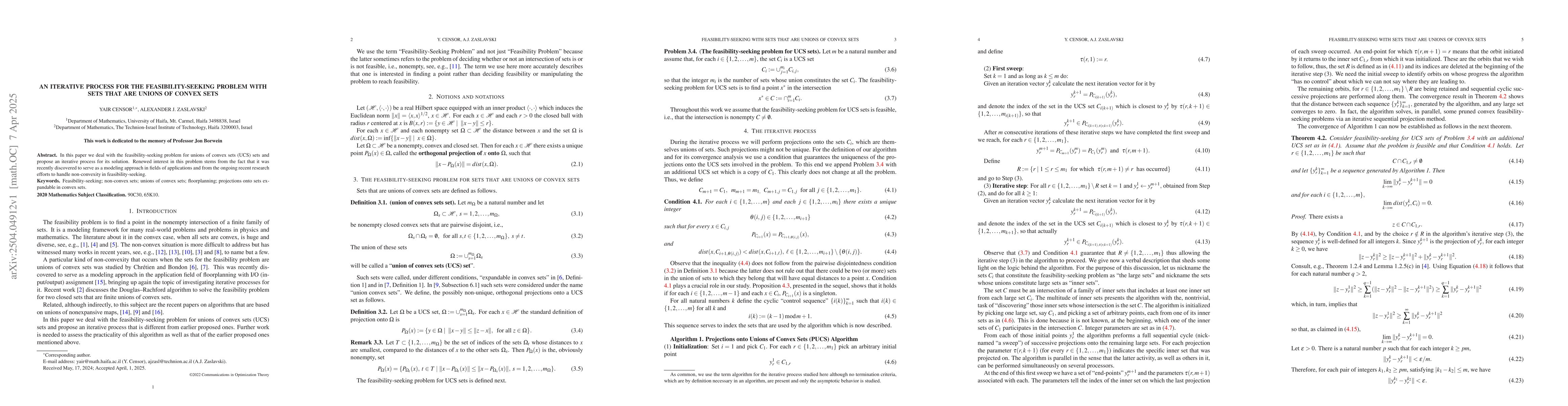 Thumbnail for An iterative process for the feasibility-seeking problem with sets that
  are unions of convex sets
