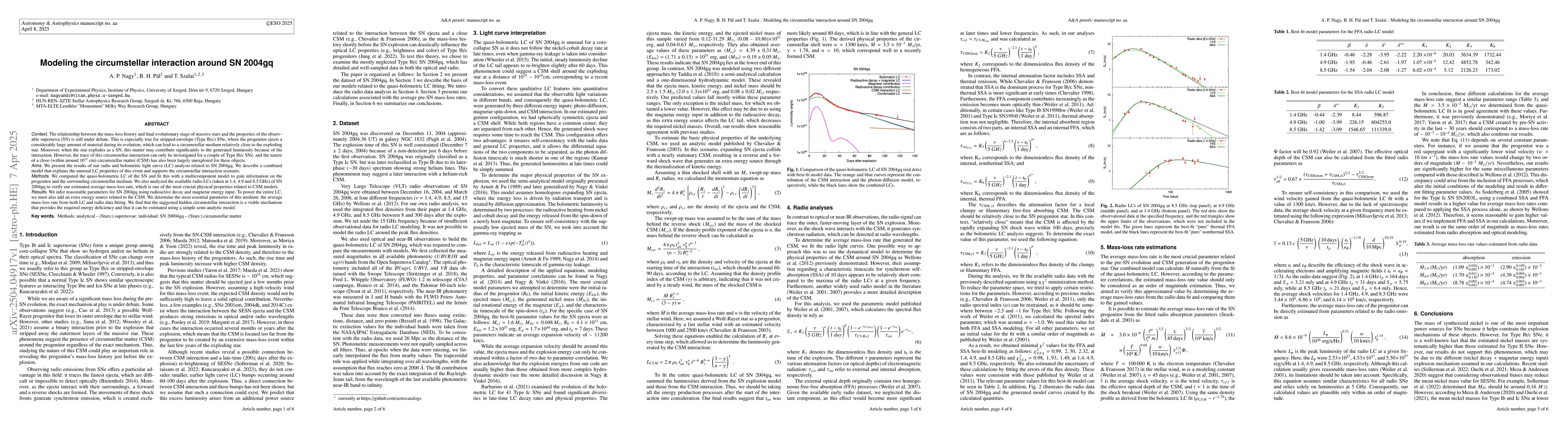 Thumbnail for Modeling the circumstellar interaction around SN 2004gq