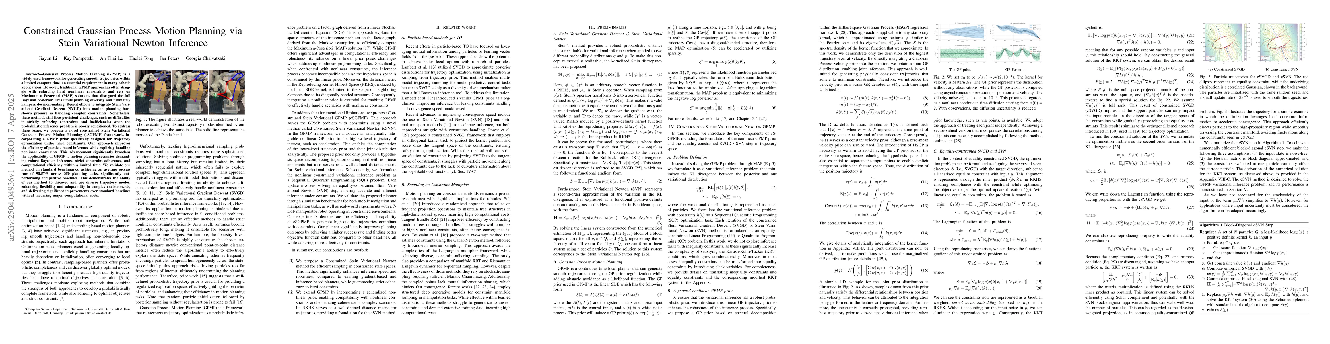 Thumbnail for Constrained Gaussian Process Motion Planning via Stein Variational
  Newton Inference