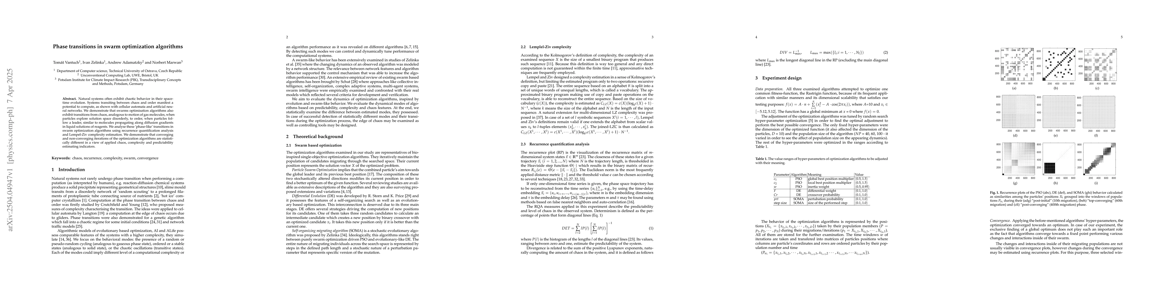 Thumbnail for Phase transitions in swarm optimization algorithms