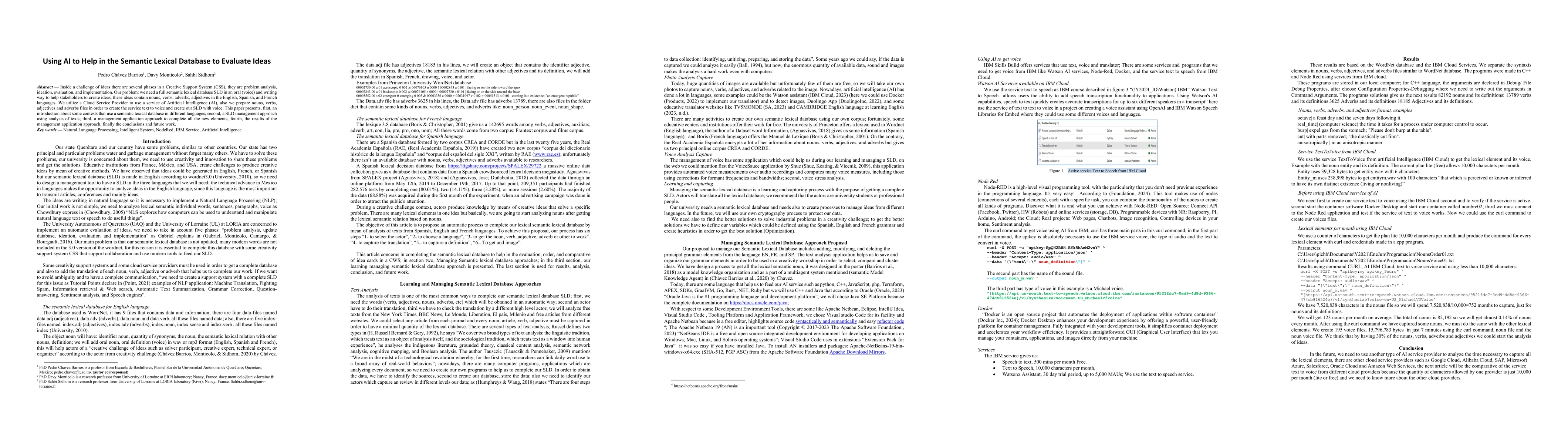 Thumbnail for Using AI to Help in the Semantic Lexical Database to Evaluate Ideas