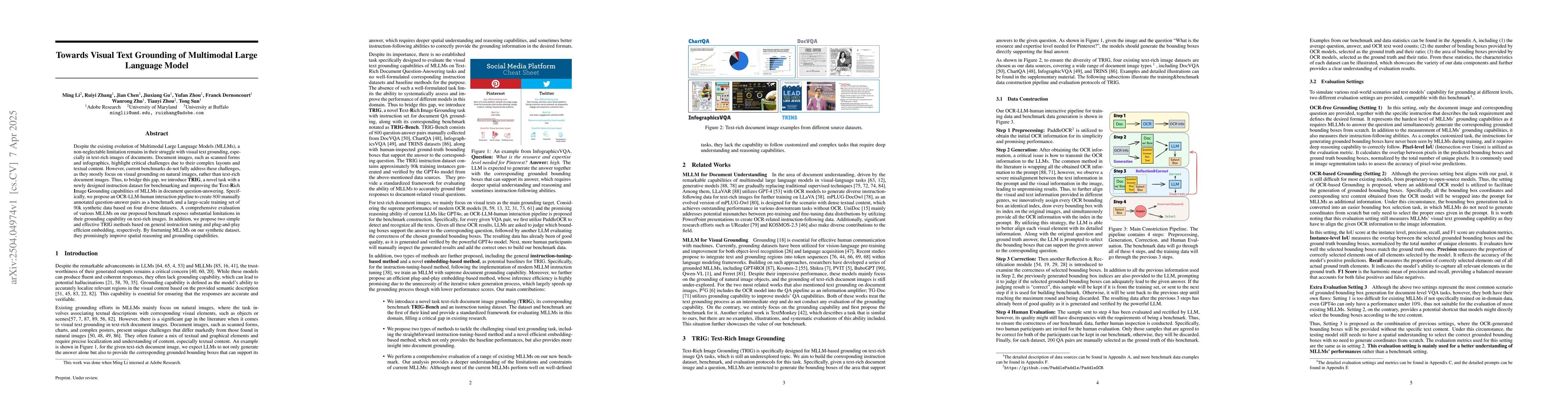 Thumbnail for Towards Visual Text Grounding of Multimodal Large Language Model
