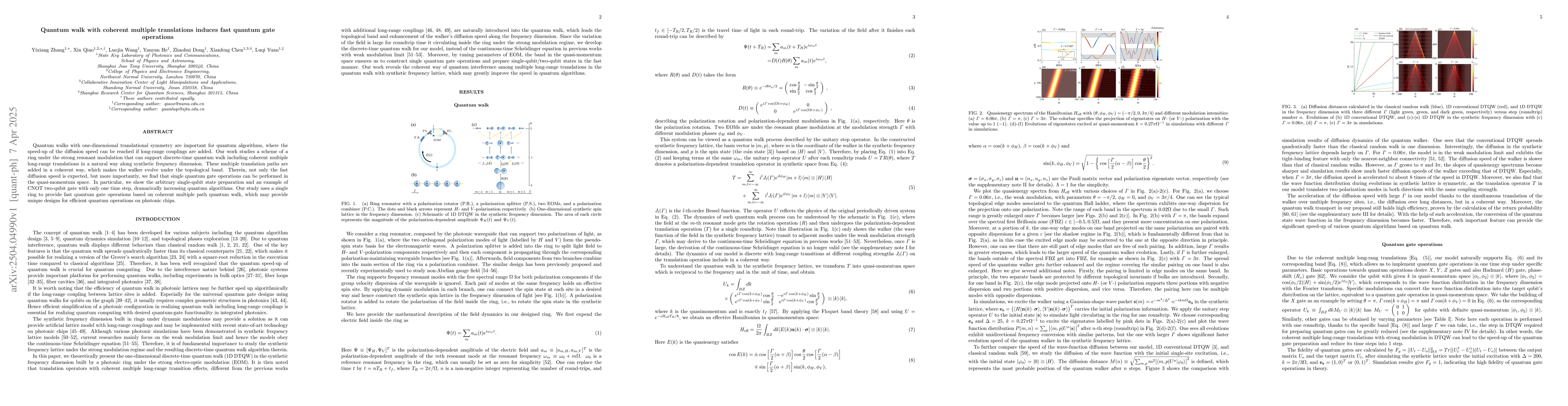 Thumbnail for Quantum walk with coherent multiple translations induces fast quantum
  gate operations