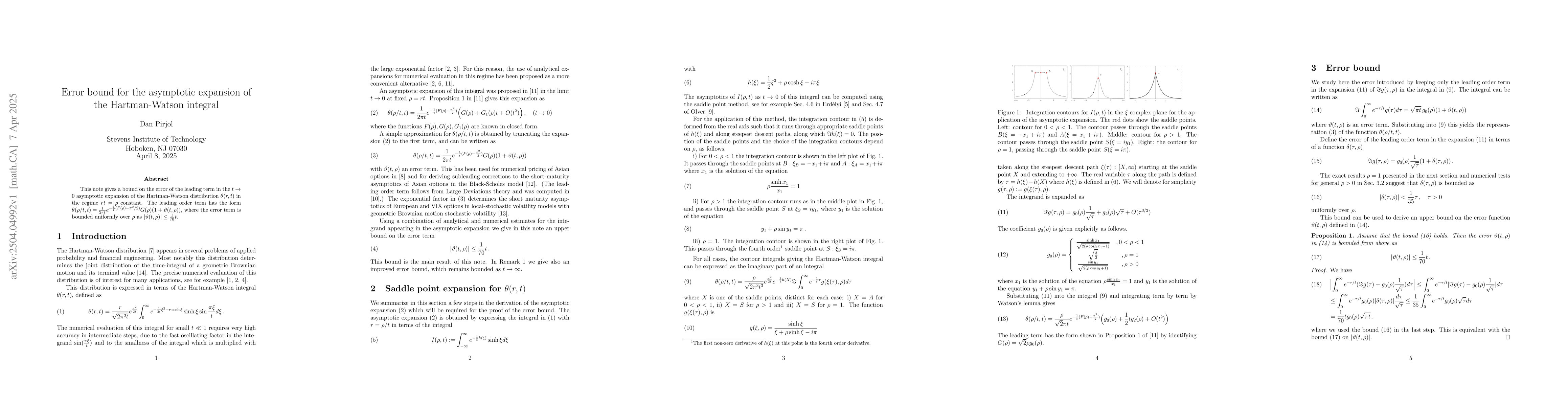 Thumbnail for Error bound for the asymptotic expansion of the Hartman-Watson integral