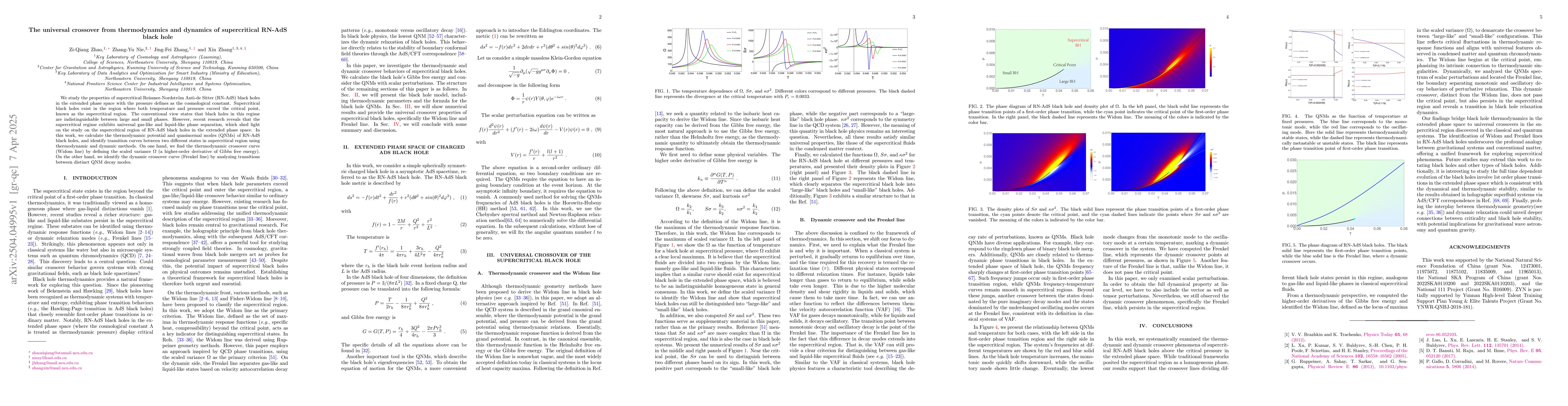 Thumbnail for The universal crossover from thermodynamics and dynamics of
  supercritical RN-AdS black hole