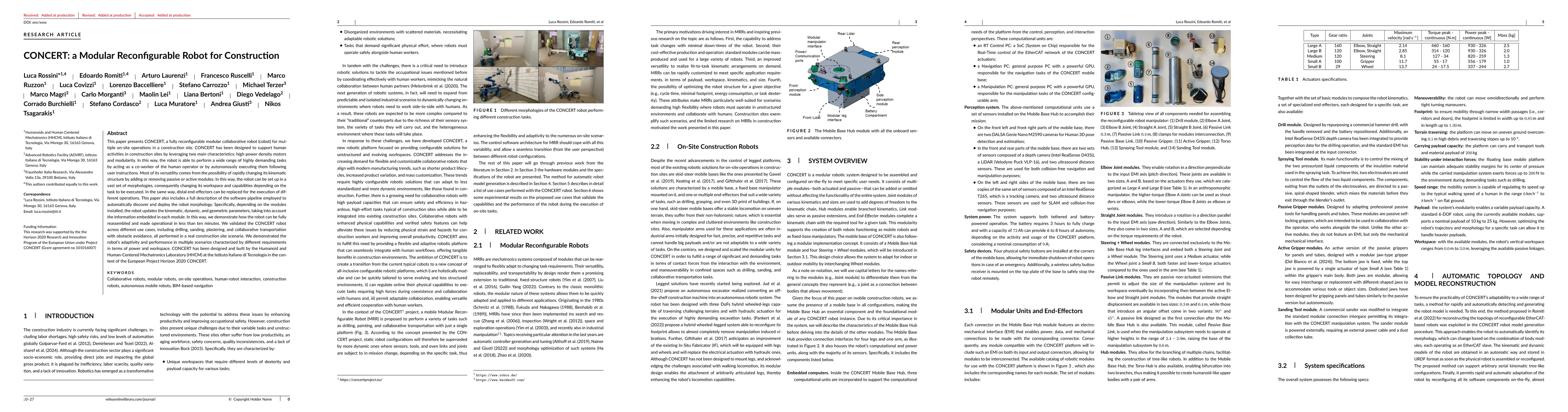 Thumbnail for CONCERT: a Modular Reconfigurable Robot for Construction