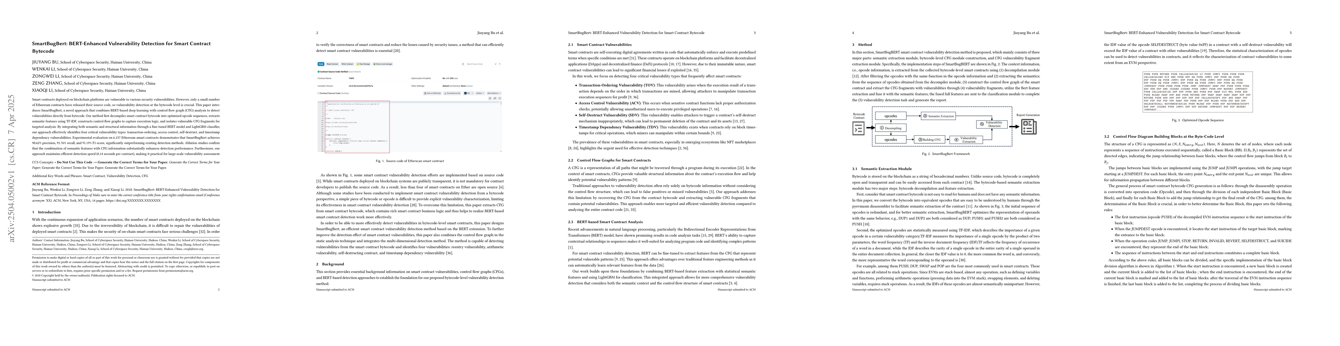 Thumbnail for SmartBugBert: BERT-Enhanced Vulnerability Detection for Smart Contract
  Bytecode