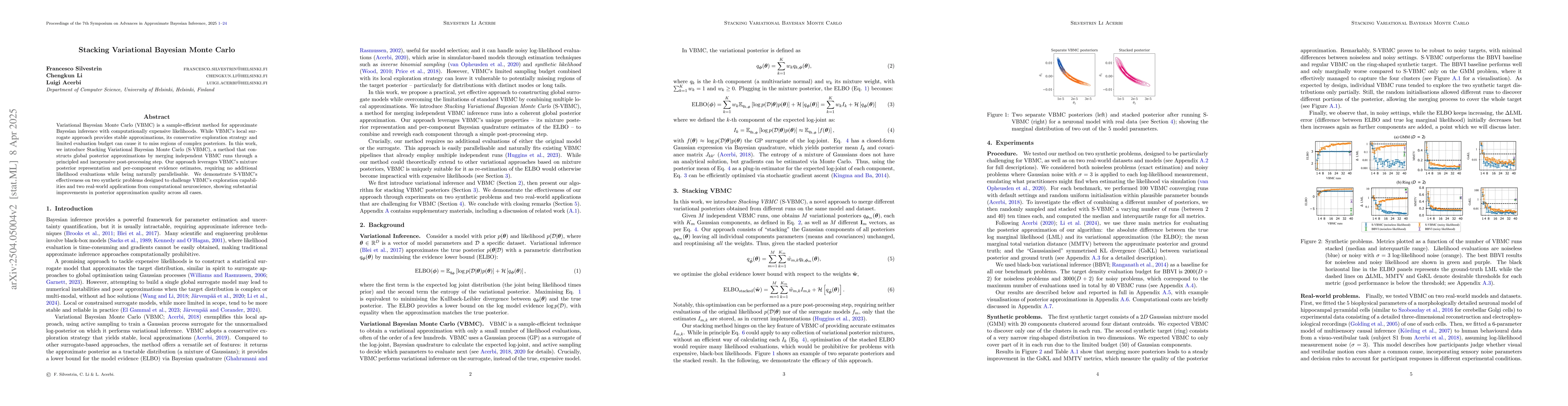Thumbnail for Stacking Variational Bayesian Monte Carlo
