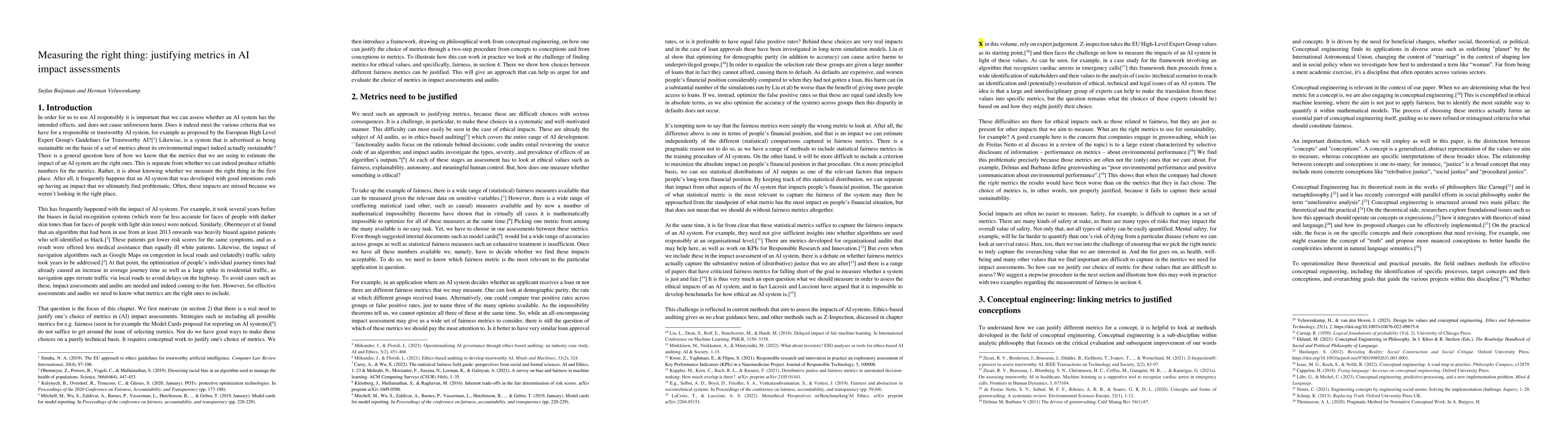 Thumbnail for Measuring the right thing: justifying metrics in AI impact assessments