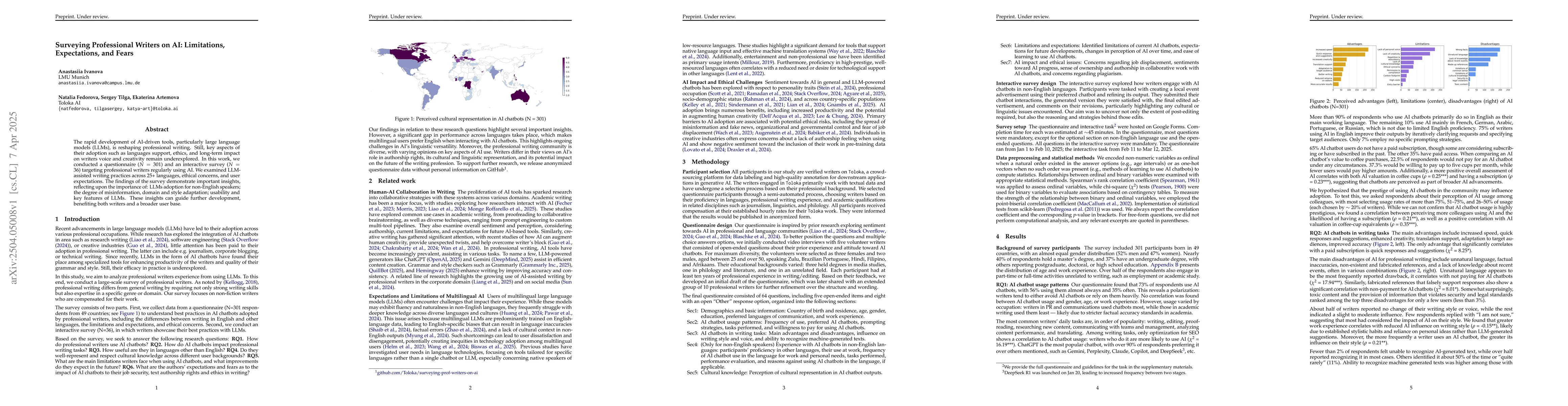 Thumbnail for Surveying Professional Writers on AI: Limitations, Expectations, and
  Fears