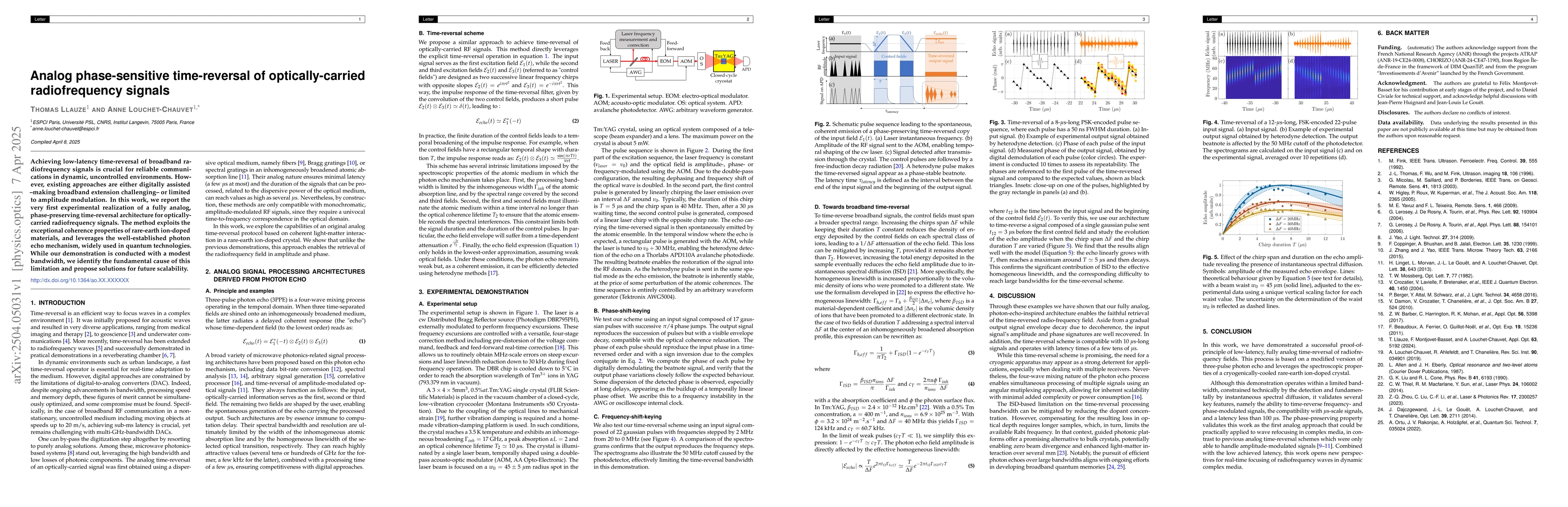 Thumbnail for Analog phase-sensitive time-reversal of optically-carried radiofrequency
  signals