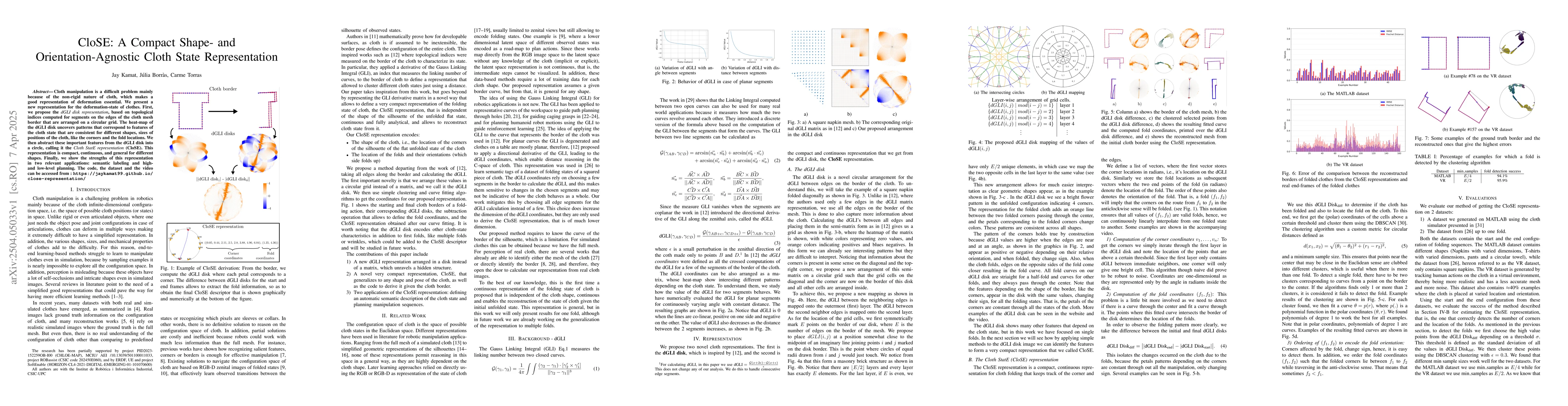 Thumbnail for CloSE: A Compact Shape- and Orientation-Agnostic Cloth State
  Representation