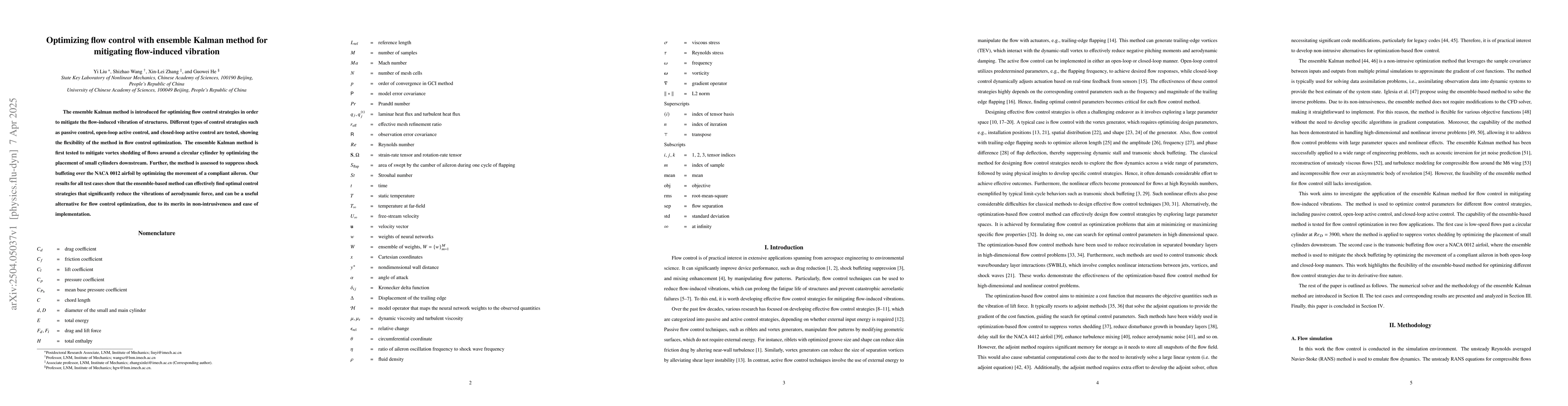 Thumbnail for Optimizing flow control with ensemble Kalman method for mitigating
  flow-induced vibration