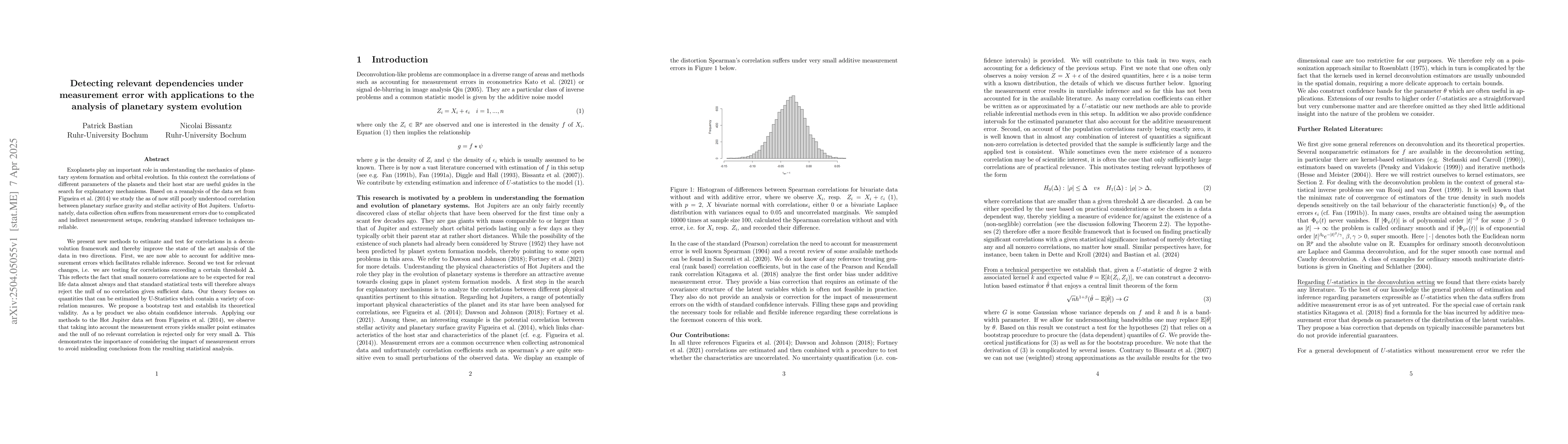 Thumbnail for Detecting relevant dependencies under measurement error with
  applications to the analysis of planetary system evolution