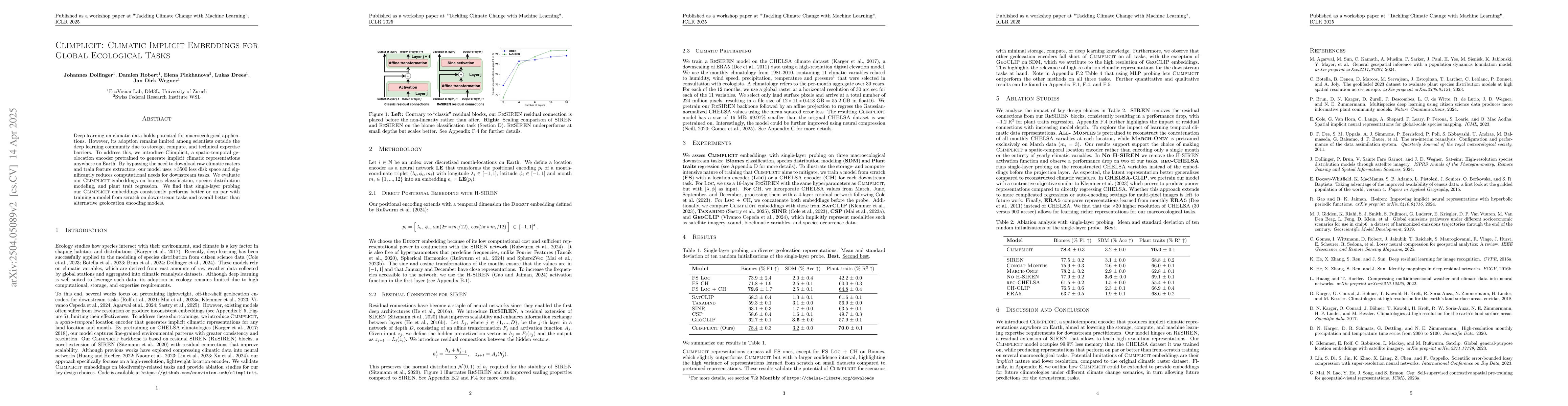 Thumbnail for Climplicit: Climatic Implicit Embeddings for Global Ecological Tasks
