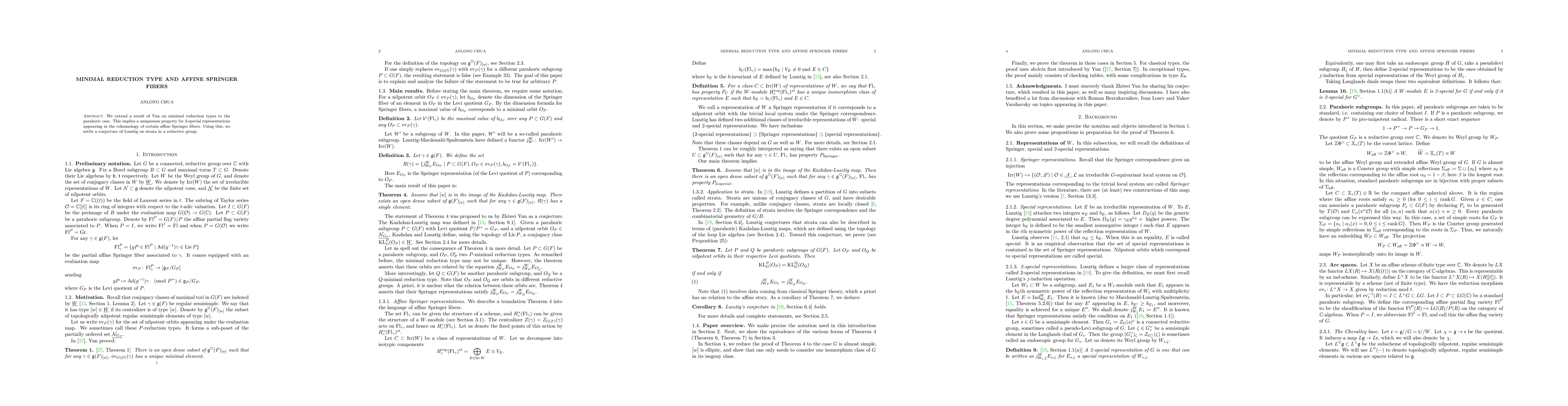 Thumbnail for Minimal Reduction Type and Affine Springer Fibers