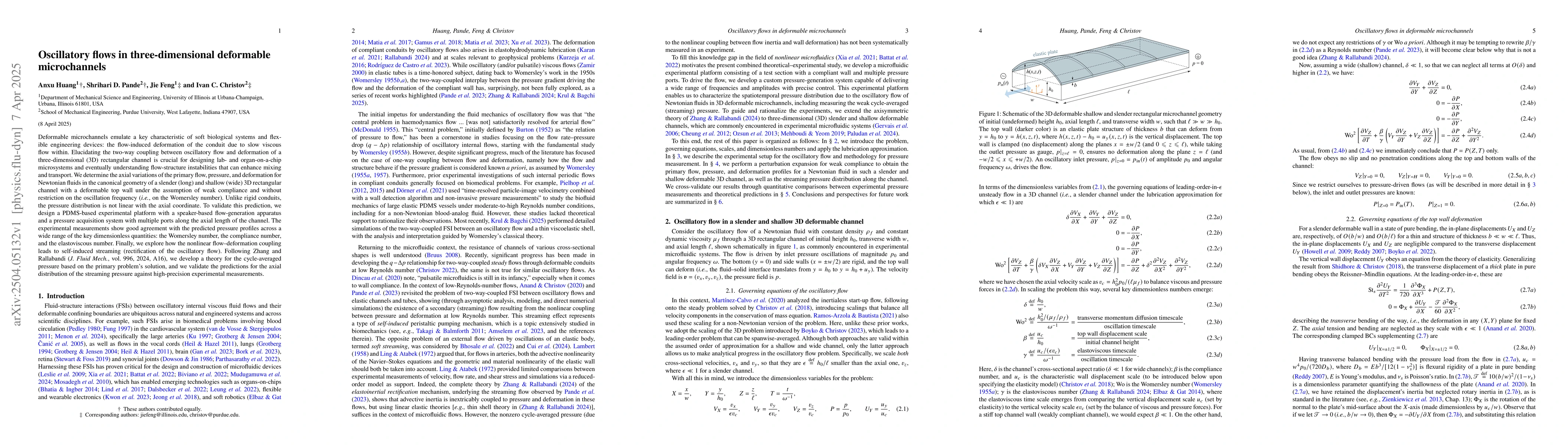 Thumbnail for Oscillatory flows in three-dimensional deformable microchannels